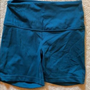 Teal yogalicious biker shorts